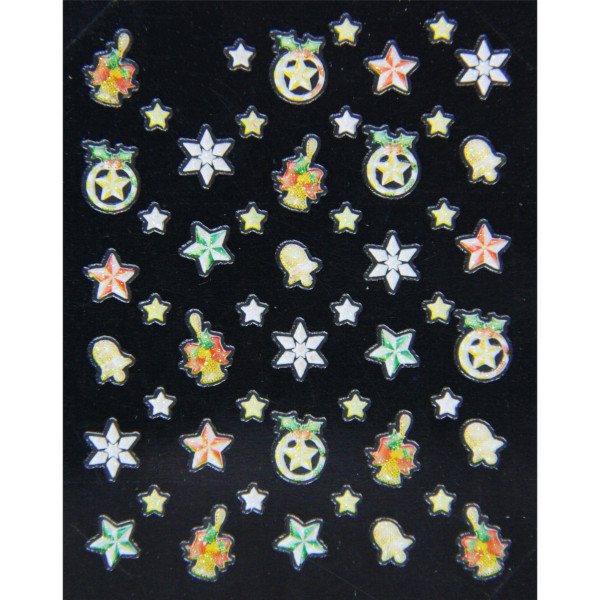 planche de stickers étoiles et cloches joyeux noël