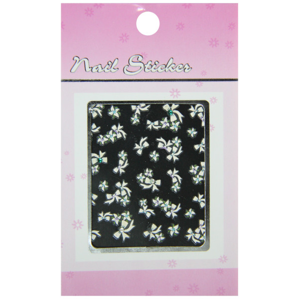 pochette de stickers d'ongles fleurs et nœuds en été