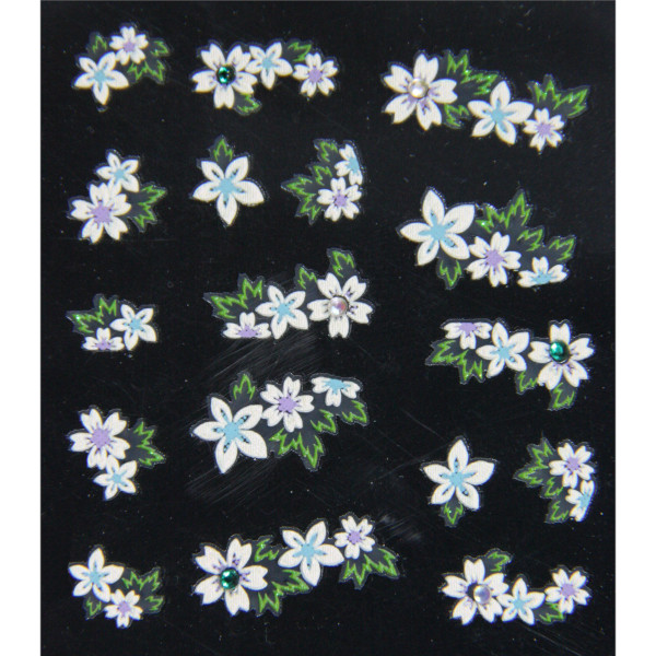 planche de stickers trio de fleurs en été