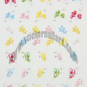 Stickers d’ongles papillons fleurs colorés