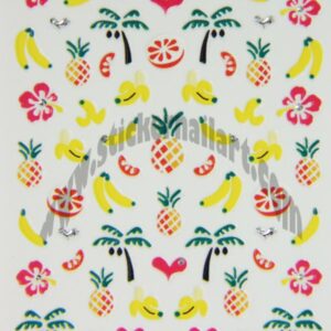 Stickers d’ongles fruits bananes et ananas