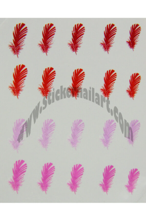 Water decal plumes rouge rose