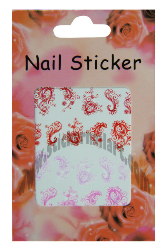 Water decal fleurs rouge et rose