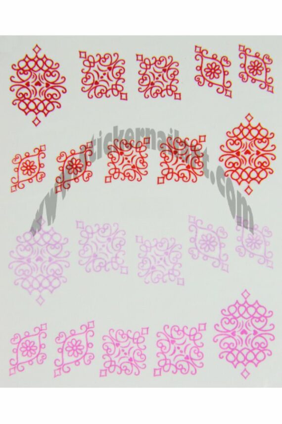Water decal arabesque royal rouge rose