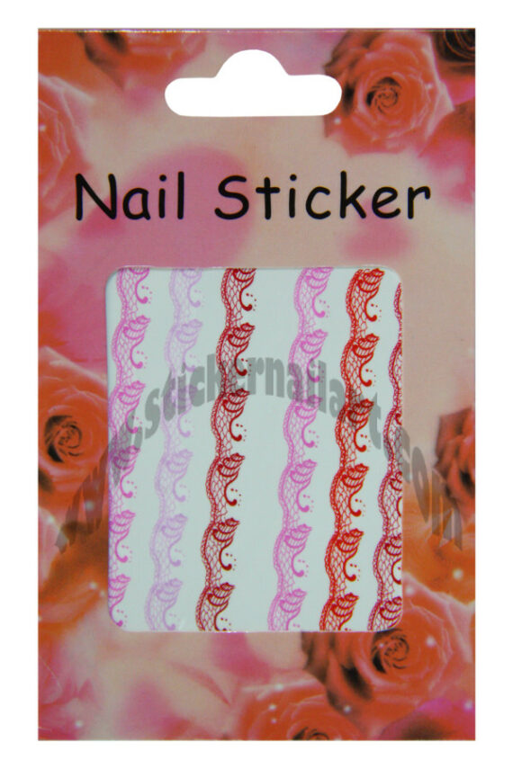 Water decal dentelle rouge rose