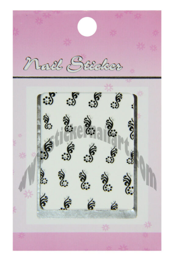 pochette de stickers d'ongles fleurs arabesque avec pierres, pêle-mêle de fleurs arabesque avec pierres
