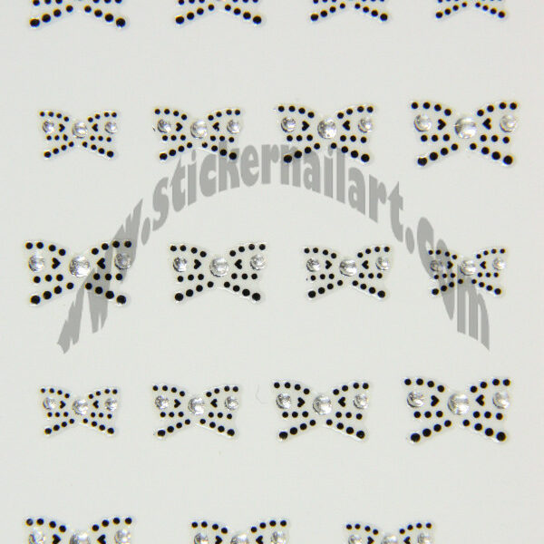 Stickers d’ongles nœuds papillons avec pierres