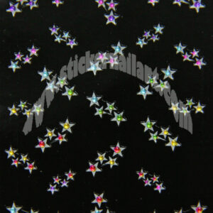 Stickers d’ongles étoiles strass multicolores