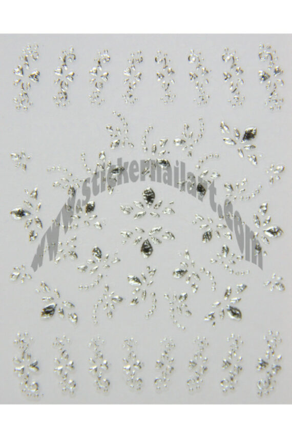 planche de stickers ongles fleurs de lys argent, pêle mêle fleurs de lys argent