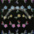 Stickers d’ongles fleurs harmoniques strass multicolores