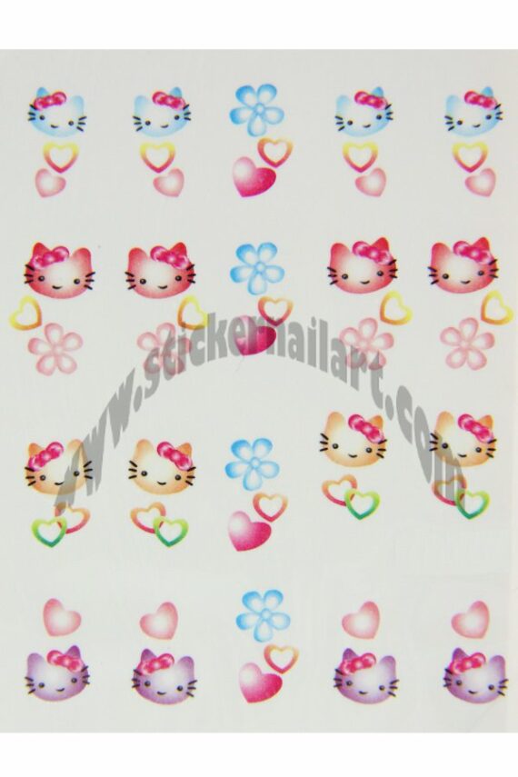 planche water decal hello kitty coeur fantaisie, pêle mêle water decal hello kitty coeur fantaisie