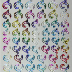 Stickers d’ongles vrilles multicolore métallique