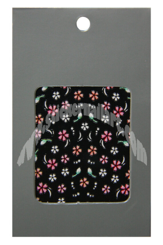 pochette de 75 stickers d'ongles autocollants fleurs et boutons scintillant, pêle mêle fleurs et boutons scintillant pas cher