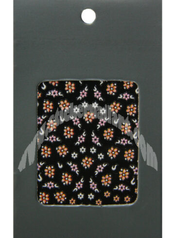 pochette de 84 stickers d'ongles autocollants fleurs orange scintillant, pêle mêle fleurs orange scintillant pas cher