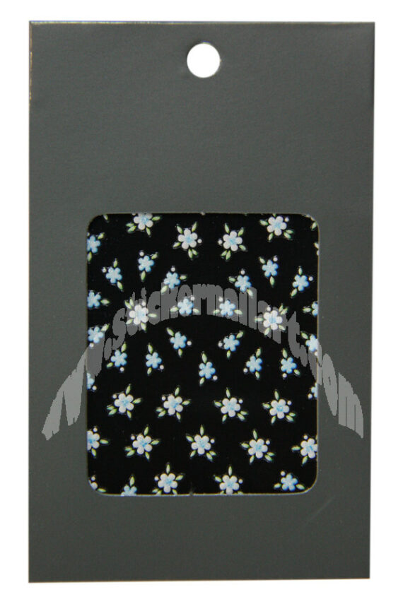 pochette de 46 stickers fleur étoilée bleu scintillant, pêle mêle fleurs étoilée bleu scintillantes pas cher