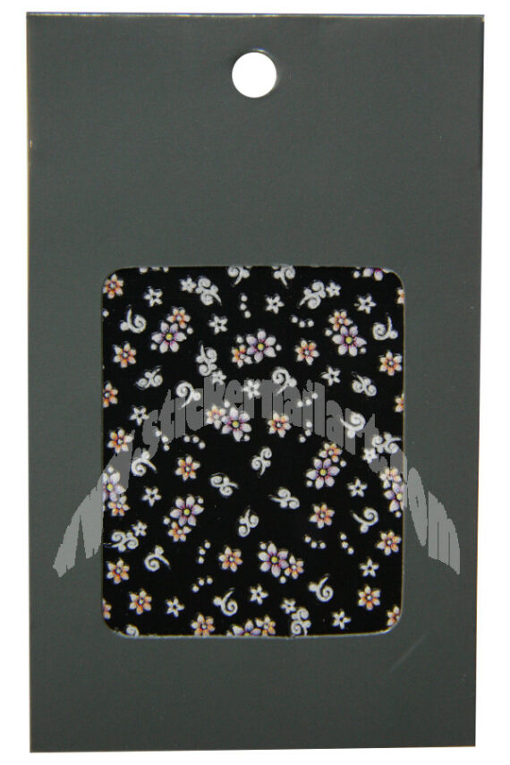 pochette de 87 stickers d'ongles autocollants fleurs et vrilles scintillant, pêle mêle fleurs et vrilles scintillant pas cher