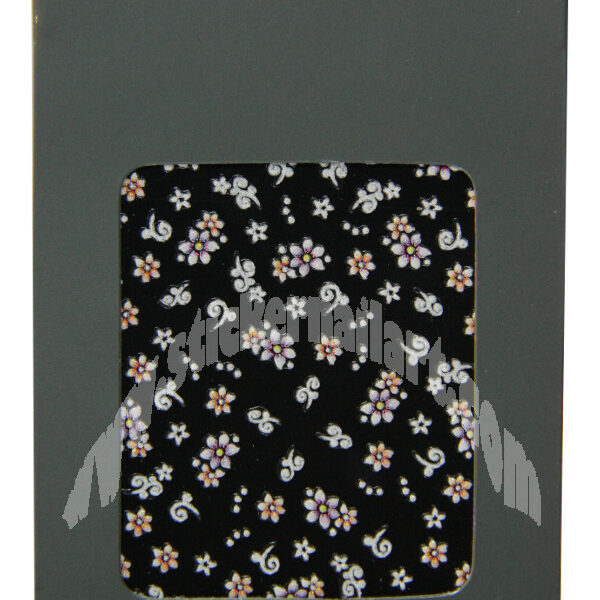pochette de 87 stickers d'ongles autocollants fleurs et vrilles scintillant, pêle mêle fleurs et vrilles scintillant pas cher