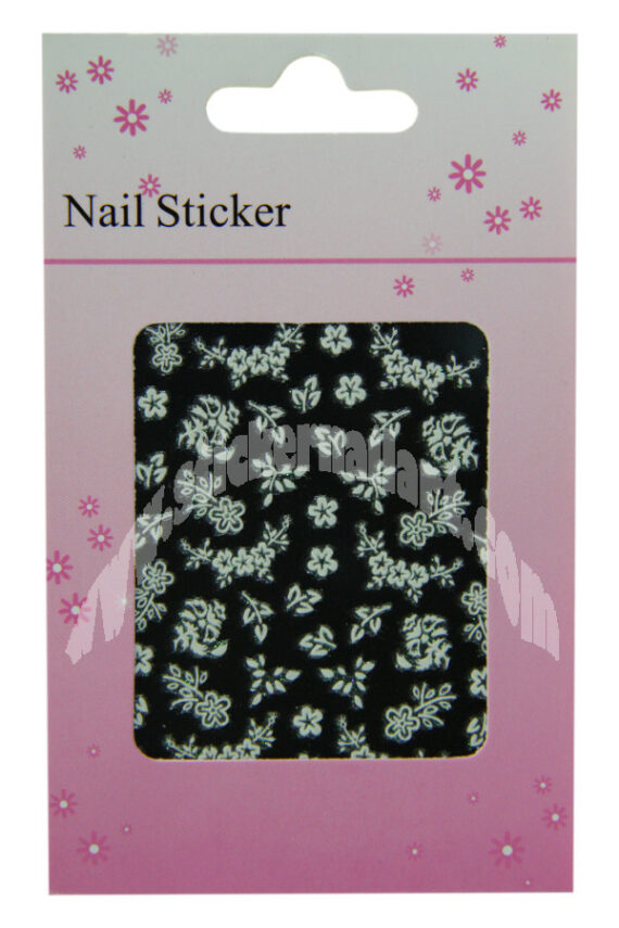 pochette de 49 stickers fleurs variée vert scintillant, pêle mêle fleurs variée vert scintillant pas cher