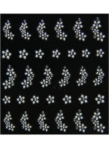 Stickers mélange fleurs blanches avec strass