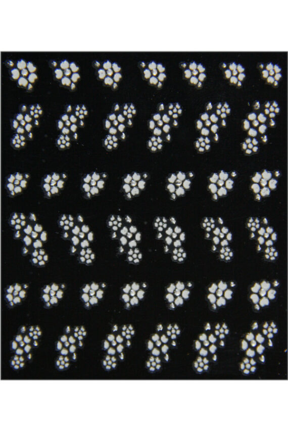 planche stickers printemps fleurs blanches avec strass