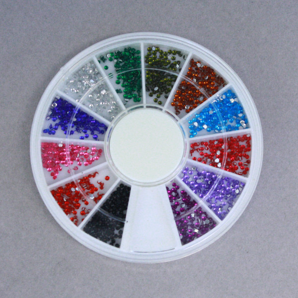 strass rond 1 mm set multicolore, pêle-mêle strass rond ongles multicolore