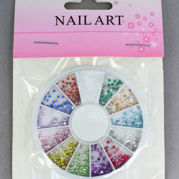 strass rond 1,5mm set multicolore, pêle-mêle strass rond ongles multicolore