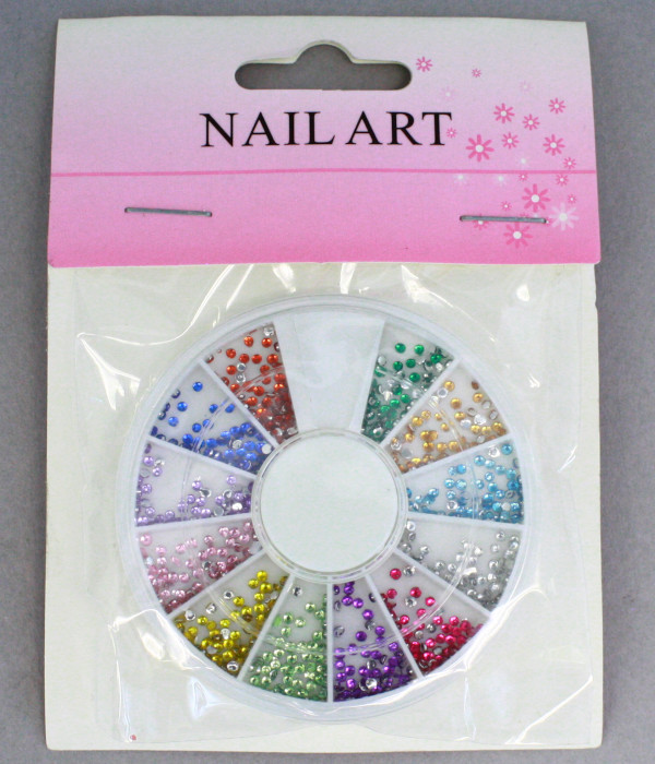 strass rond 1,5mm set multicolore, pêle-mêle strass rond ongles multicolore