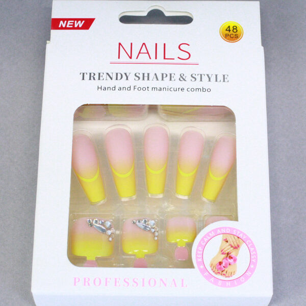 Faux ongles french jaune