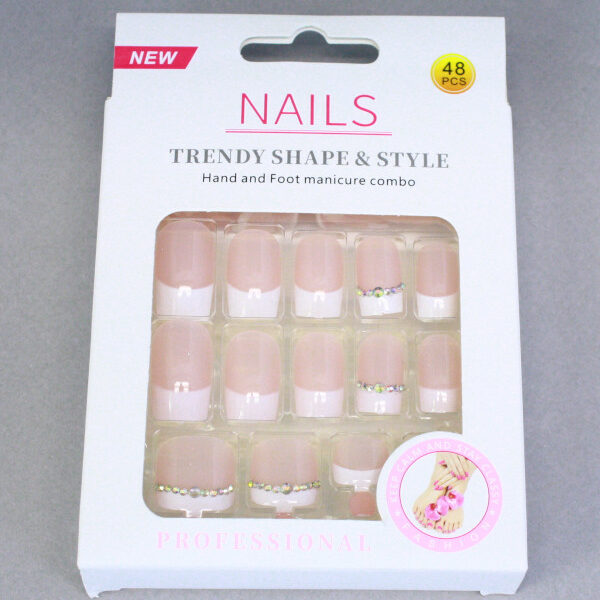 Faux ongles french strass