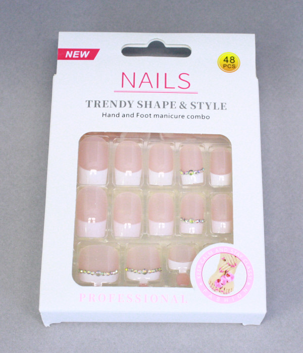 Faux ongles french strass