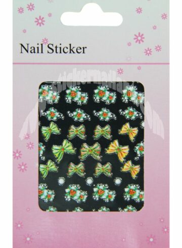 Pochette de Stickers d'ongle nœuds joyeux noël