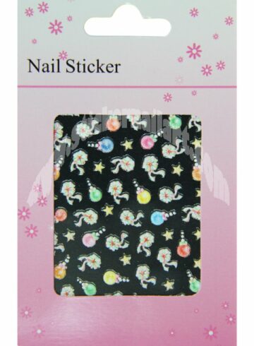 Pochette de Stickers d'ongles boules et nœuds joyeux noël