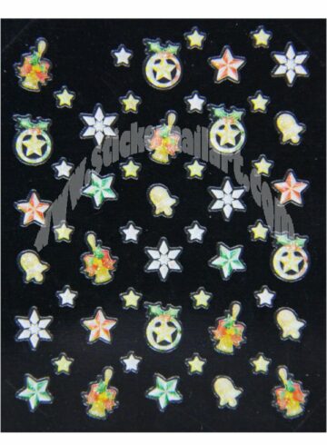 Stickers étoiles et cloches joyeux noël