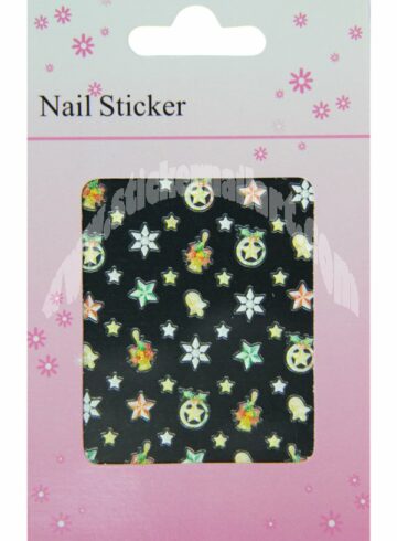 Pochette de Stickers d'ongle étoiles et cloches joyeux noël
