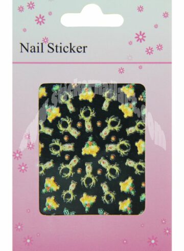 Pochette de Stickers d'ongles flocons et fleurs joyeux noël